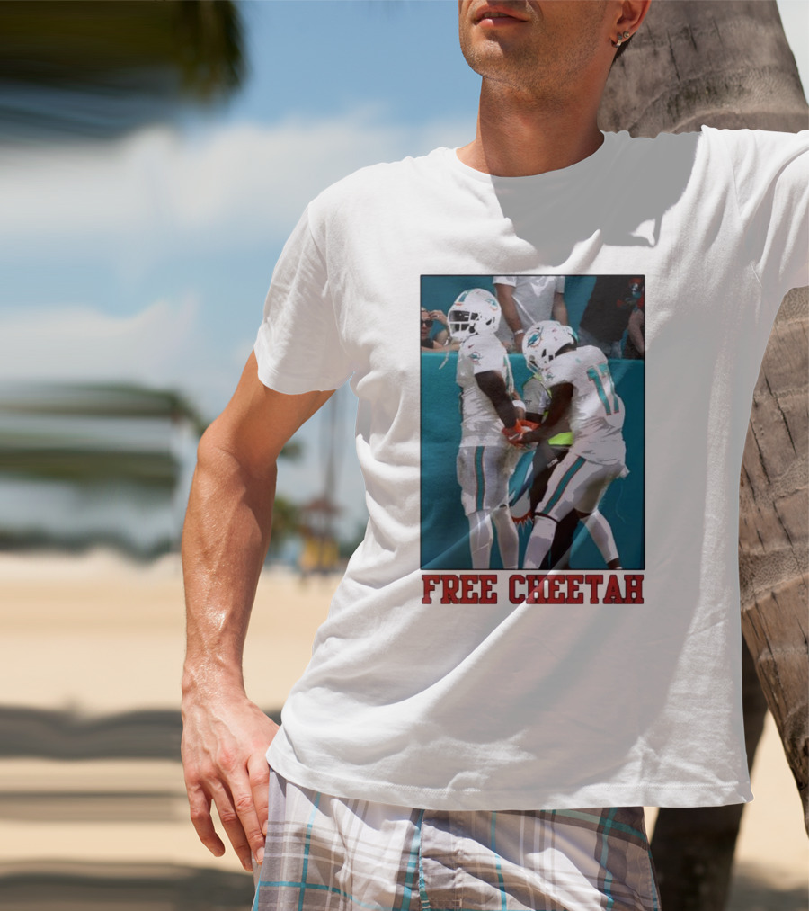 Free Cheetah Miami Dolphins Football Players T-Shirt