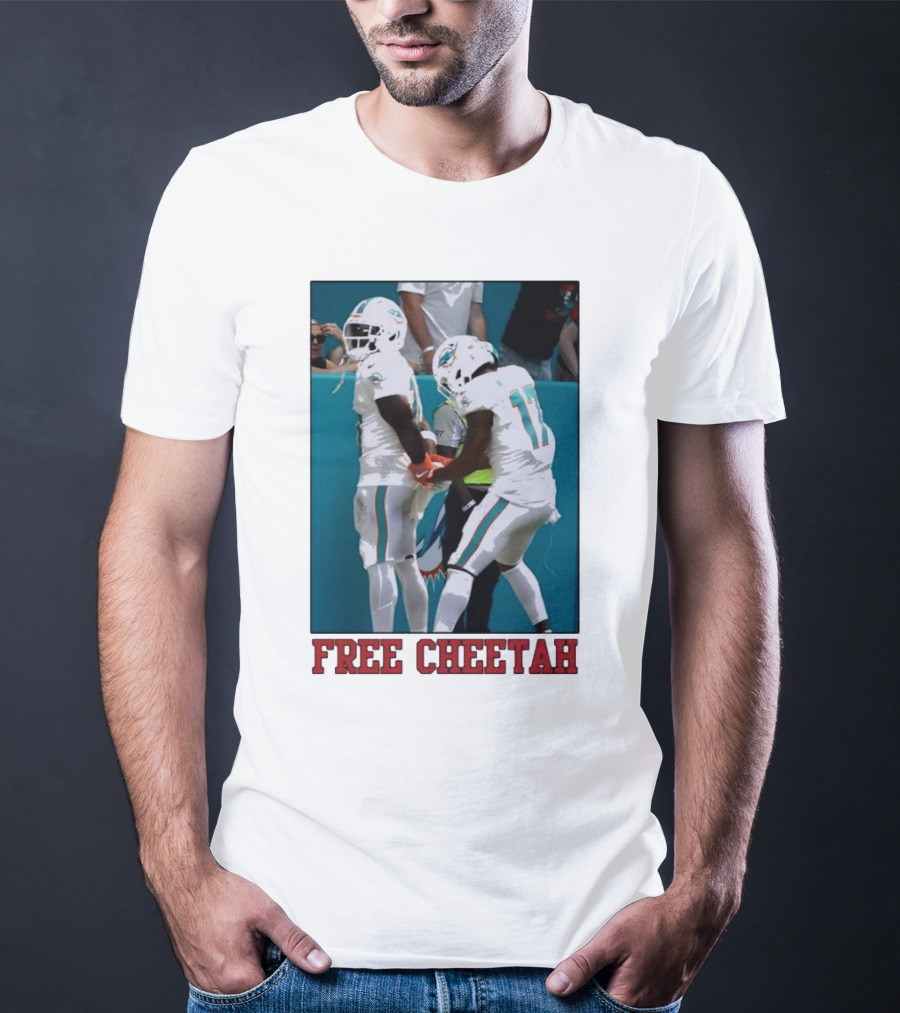 Free Cheetah Miami Dolphins Football Players T-Shirt