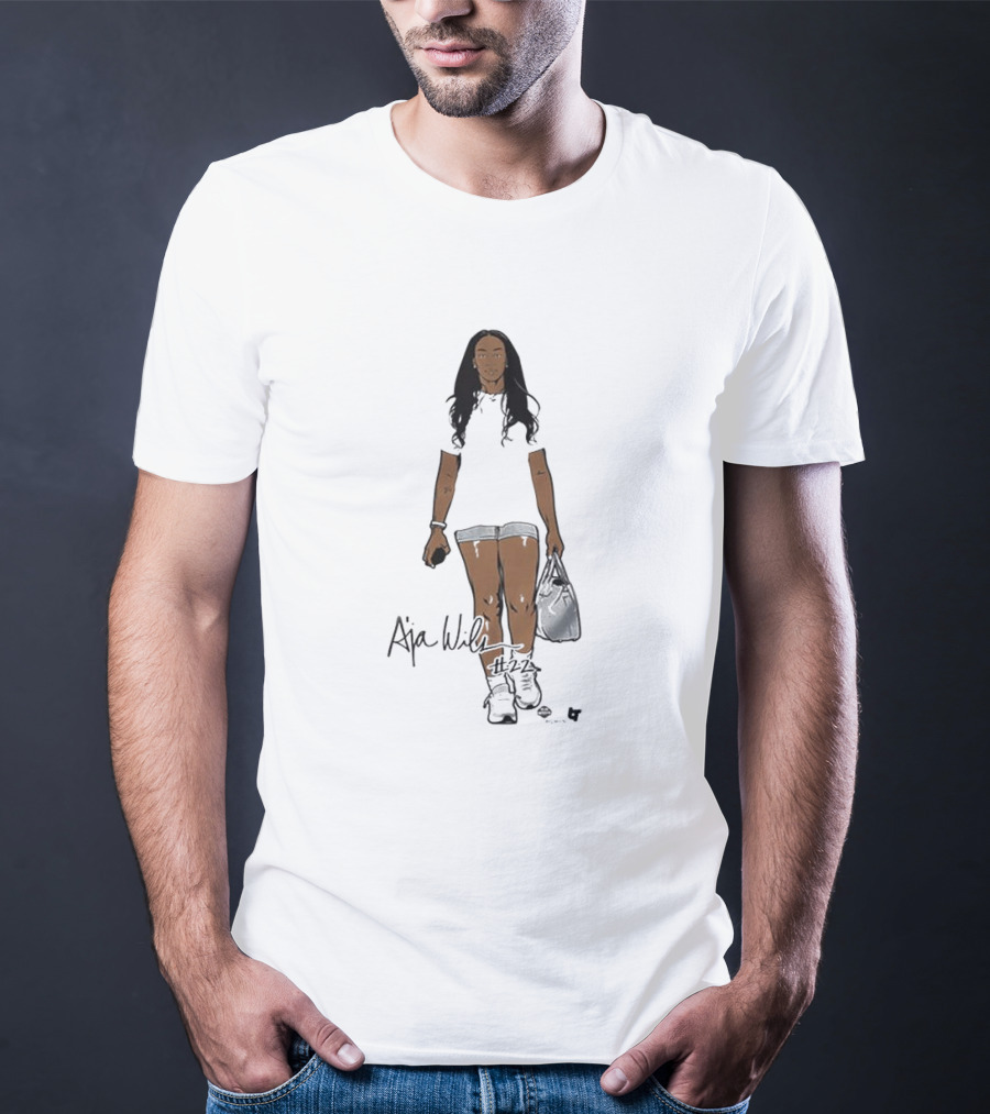 A’ja Wilson Black And White Signature T-Shirt