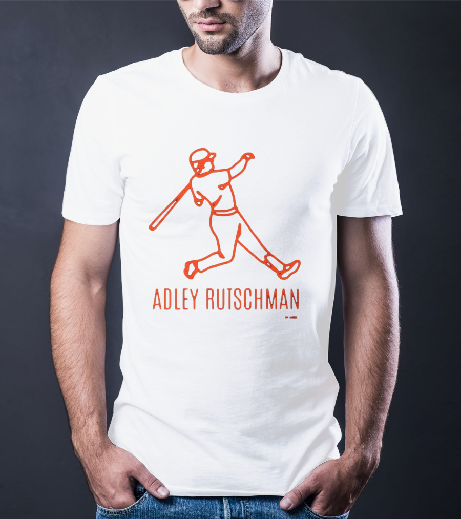Adley Rutschman Lean Back Baltimore Orioles MLB Outline T-Shirt