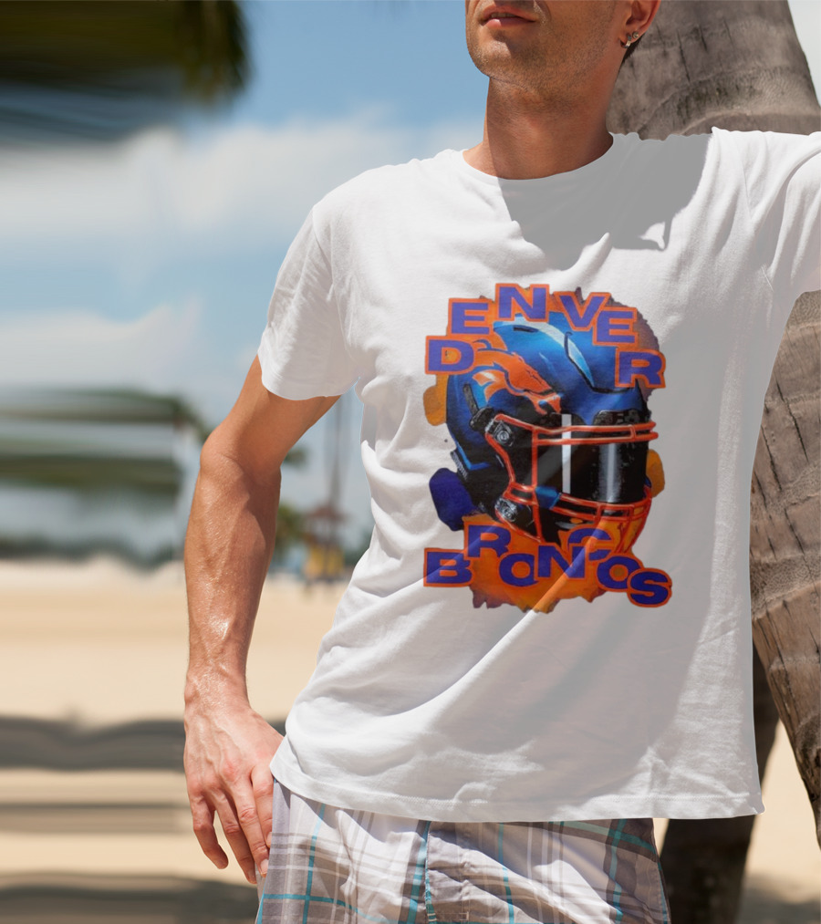 Denver Broncos Helmet Team Sports T-Shirt
