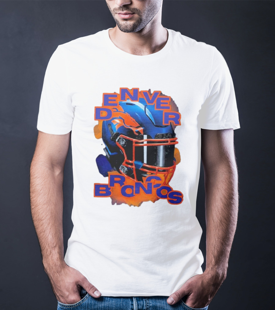 Denver Broncos Helmet Team Sports T-Shirt