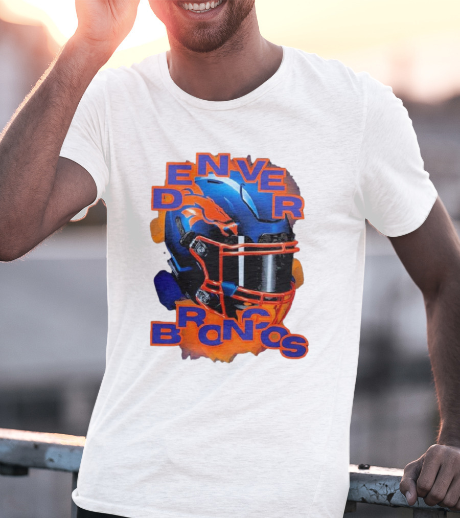 Denver Broncos Helmet Team Sports T-Shirt