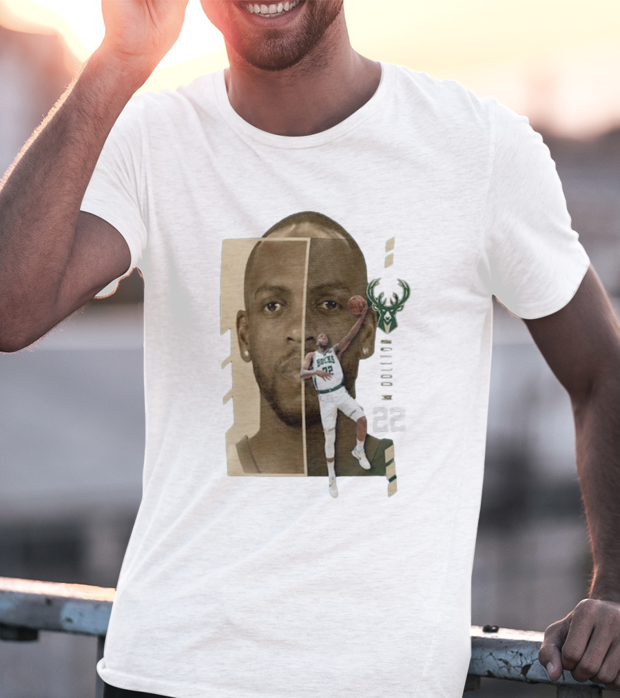 Khris Middleton Bucks Logo #22 Jump Pass Player Name And Number T-Shirt