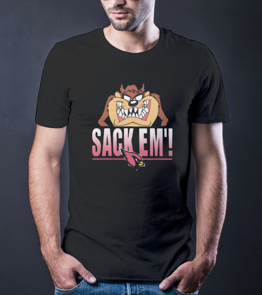 Looney Tunes Taz Sack Em Arizona Cardinals NFL T-Shirt