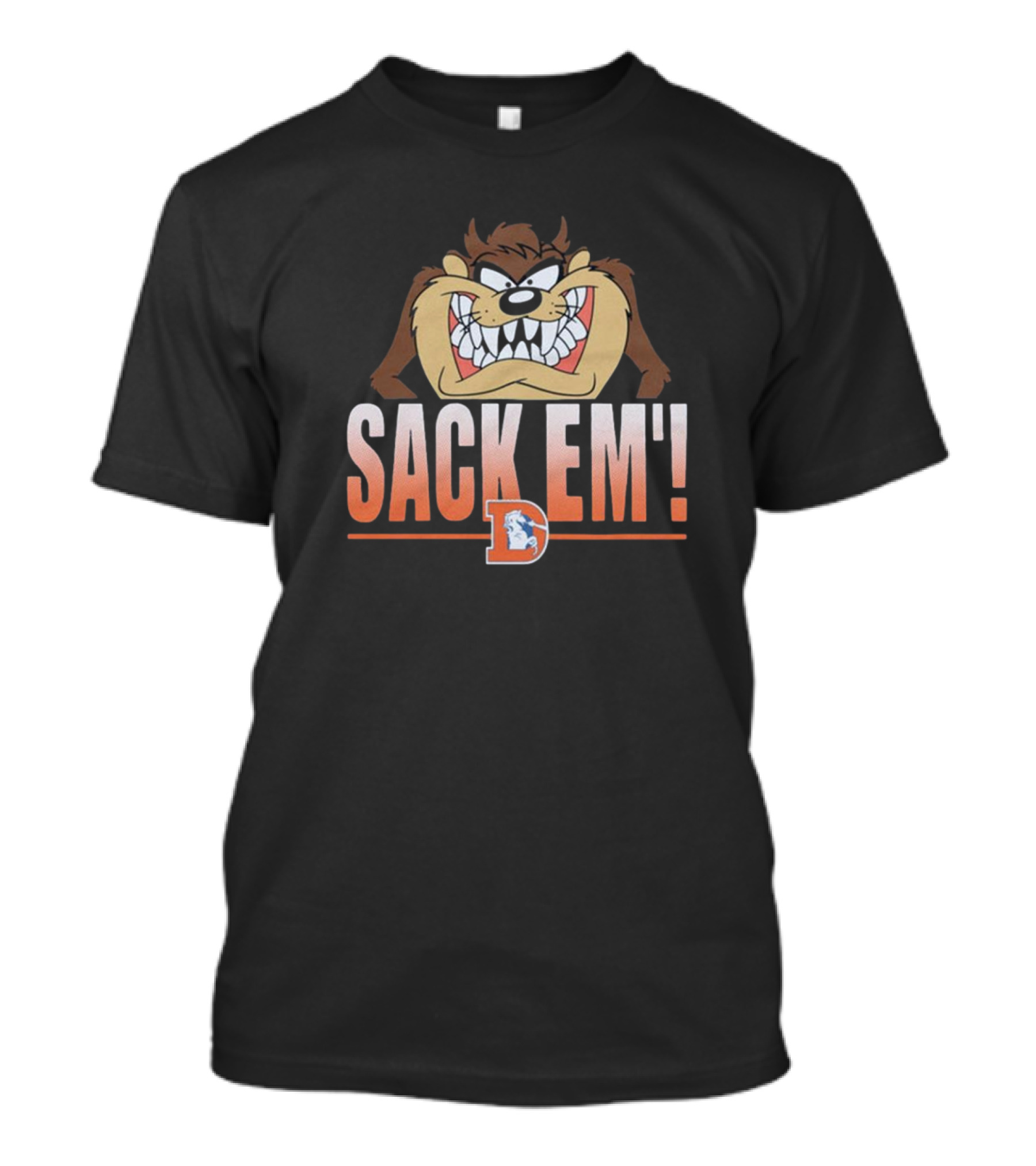 Sack Em' Taz Looney Tunes X Denver Broncos NFL T-Shirt