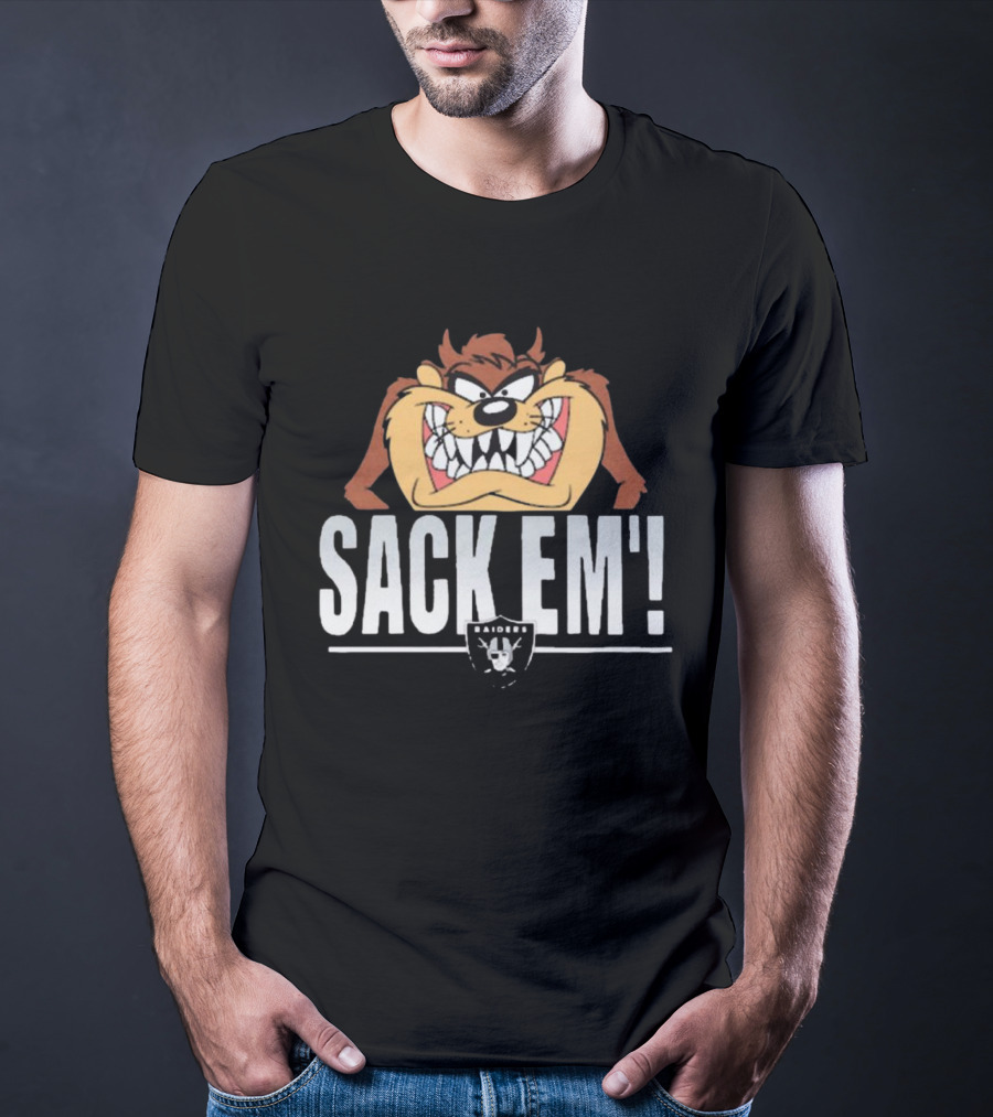Looney Tunes Taz Sack Em’ Las Vegas Raiders NFL T-Shirt
