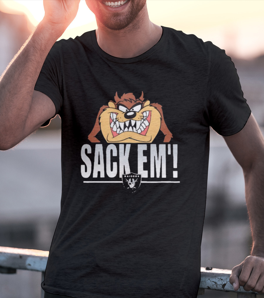 Looney Tunes Taz Sack Em’ Las Vegas Raiders NFL T-Shirt