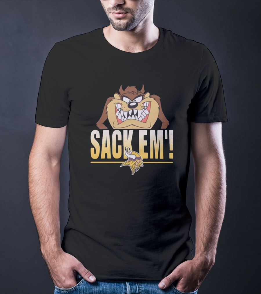 Looney Tunes Taz Sack Em’ Minnesota Vikings NFL T-Shirt