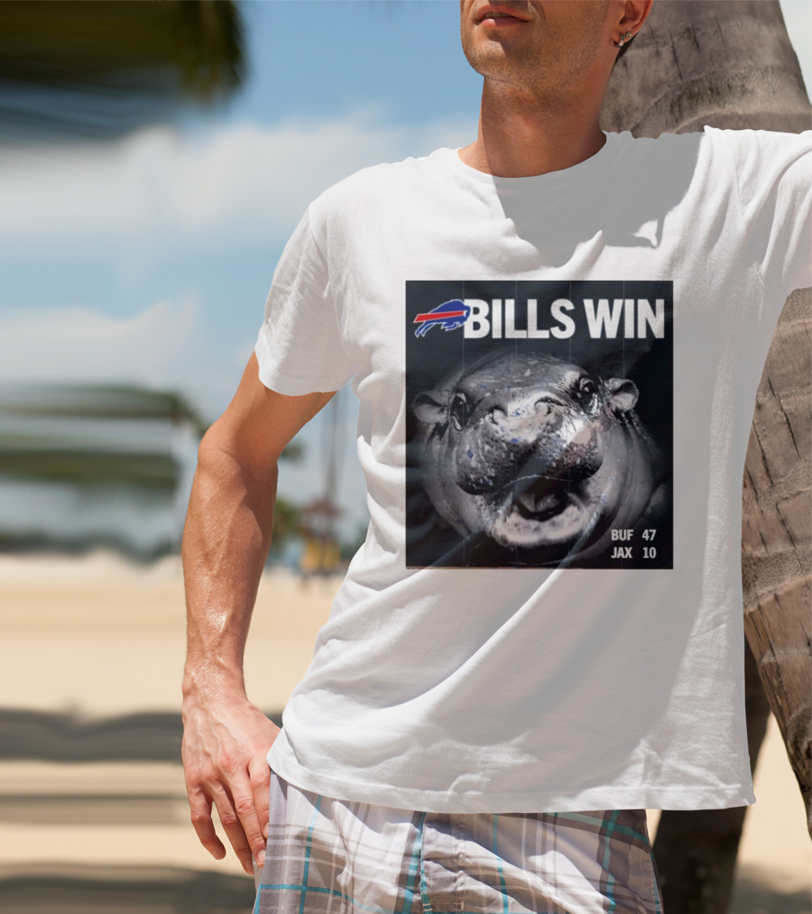 BILLS WIN Buffalo Bills Mafia GoBills Moodeng BUF 47 JAX 10 T-Shirt