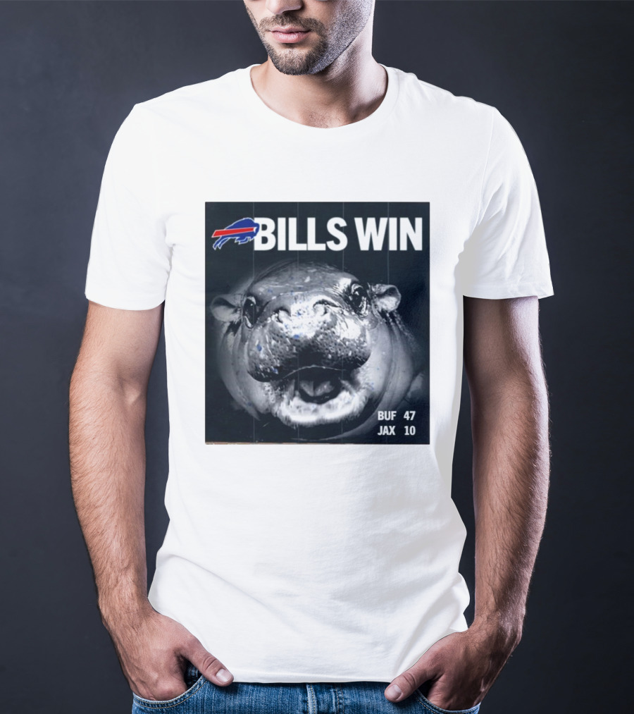 BILLS WIN Buffalo Bills Mafia GoBills Moodeng BUF 47 JAX 10 T-Shirt