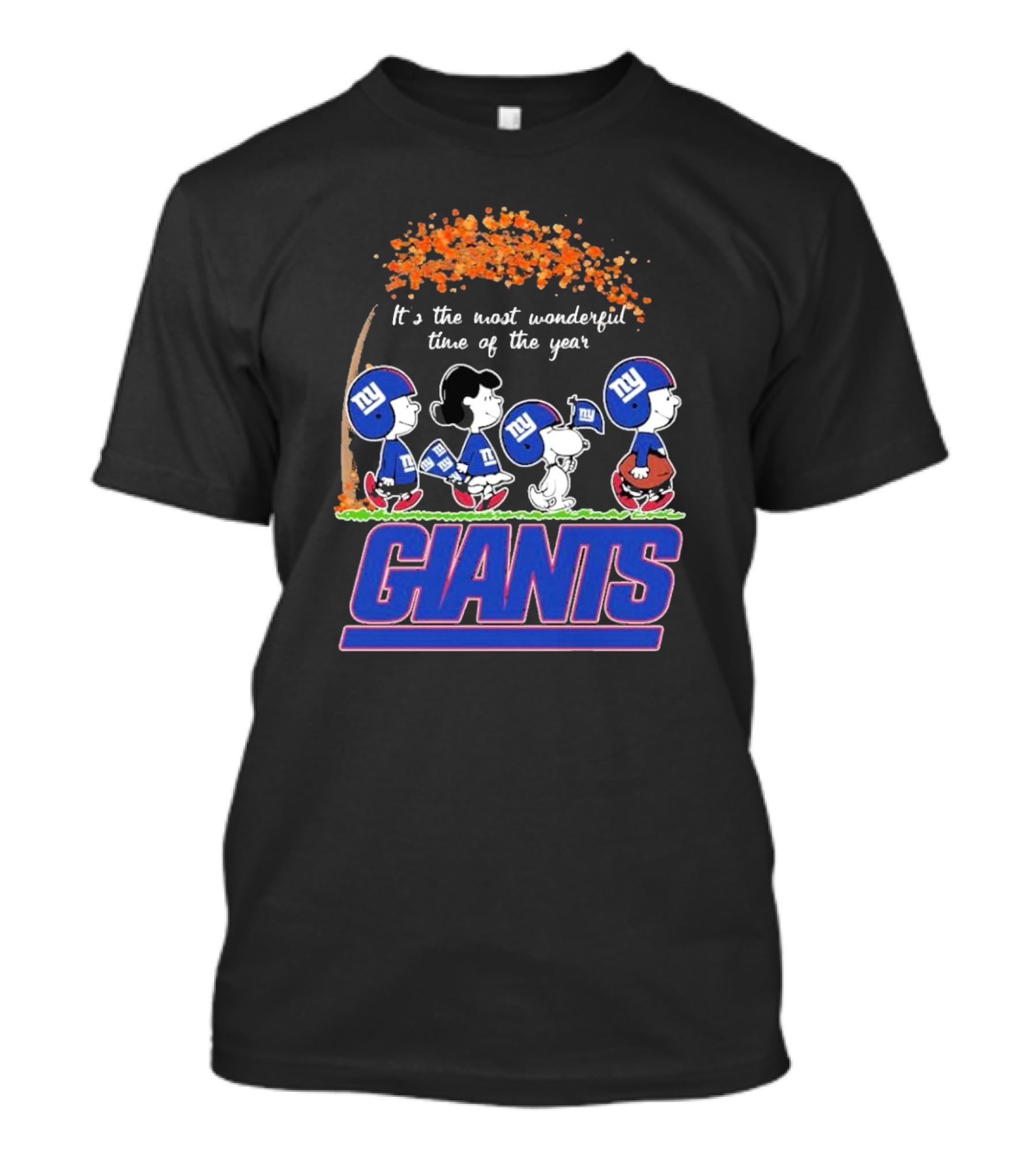 Peanuts Characters New York Giants Most Wonderful Time Of The Year Giants T-Shirt