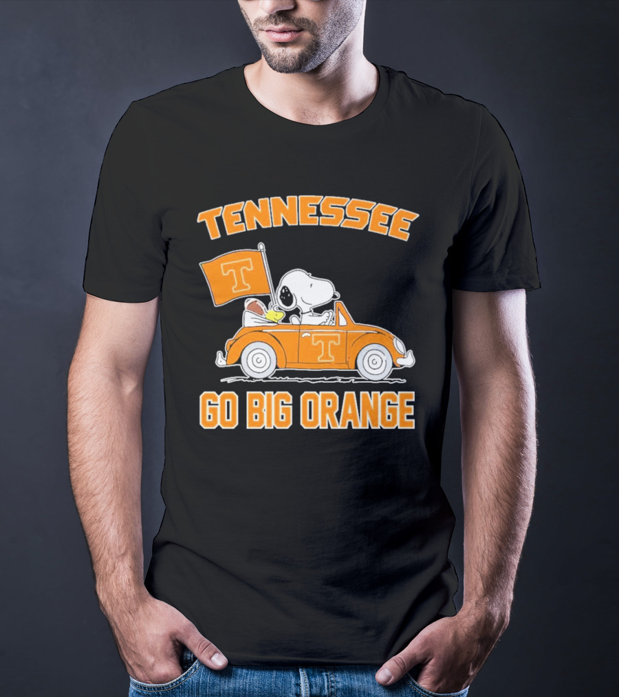 Tennessee Volunteers Snoopy Woodstock Car Go Big Orange T-Shirt