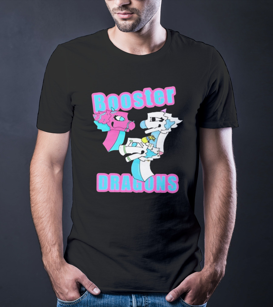 Booster Dragons Colorful Cartoon Characters T-Shirt