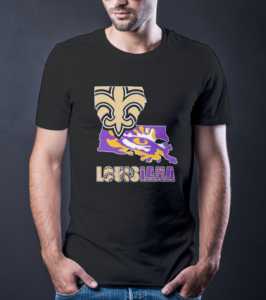 Louisiana Fleur-de-lis And Tiger Eye Graphics T-Shirt