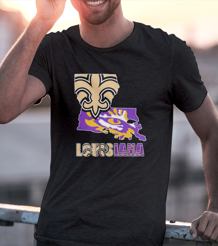 Louisiana Fleur-de-lis And Tiger Eye Graphics T-Shirt