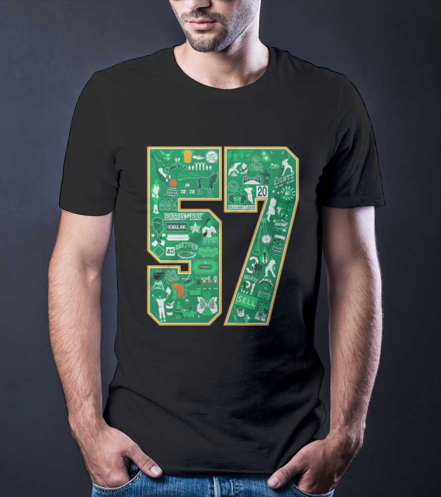 Oakland Athletics History Battle Of The Bay 57 Years Legends Sell 1989 MVP Rickey Henderson T-Shirt