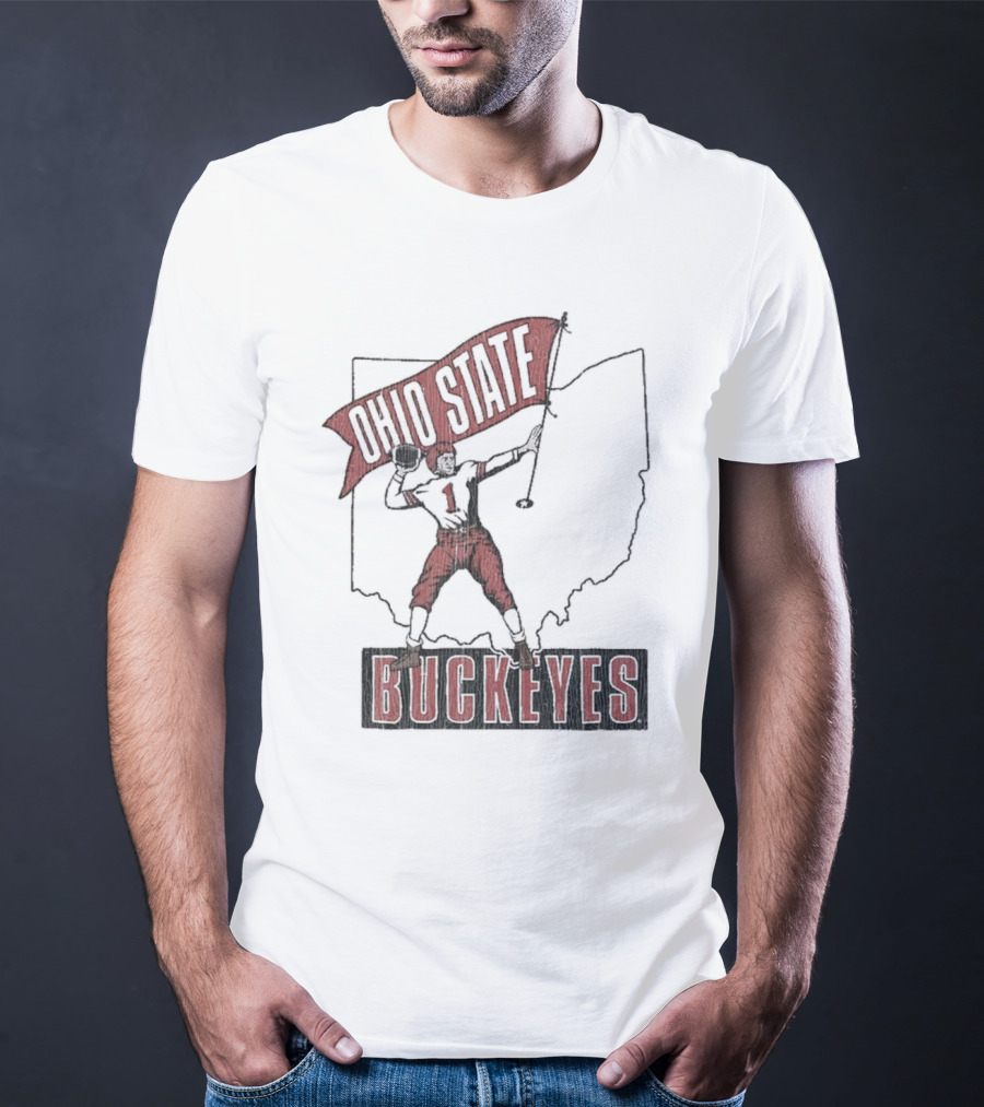 Ohio State Buckeyes Player #1 Vintage Football Home Territory T-Shirt