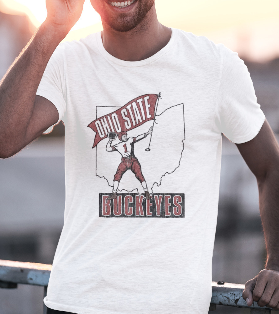 Ohio State Buckeyes Player #1 Vintage Football Home Territory T-Shirt