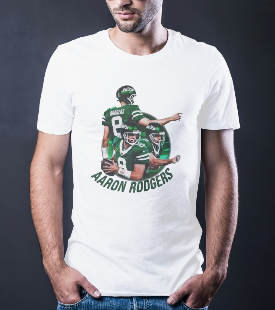 Aaron Rodgers New York Jets NFL Quarterback Number 8 T-Shirt