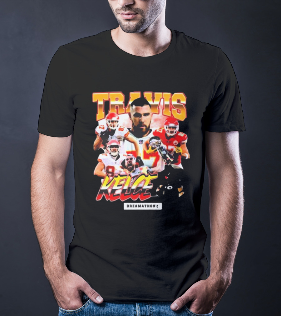 Travis Kelce Kansas City Chiefs Dreamathon Football Player Collage T-Shirt