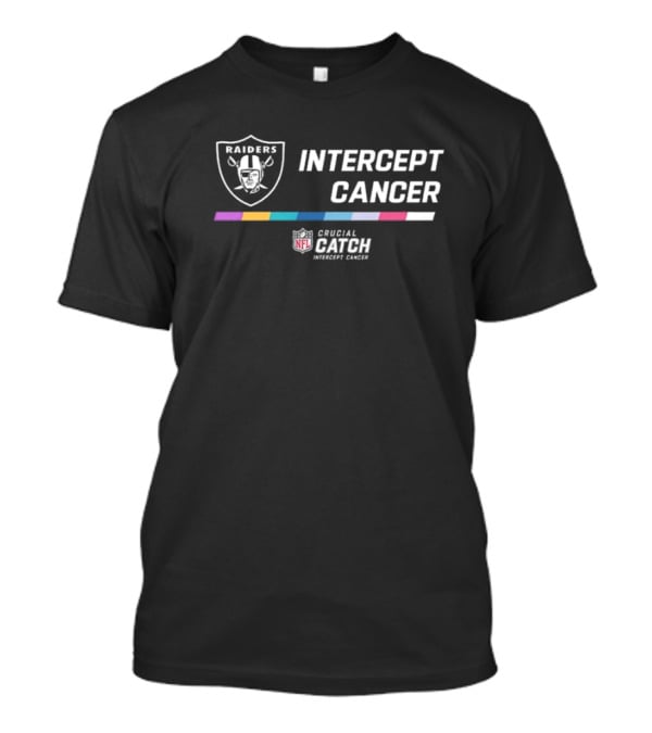 Las Vegas Raiders Crucial Catch NFL Intercept Cancer T-Shirt