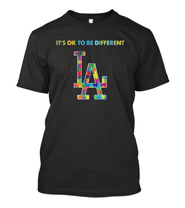 It's OK To Be Different LA Dodgers Autism T-Shirt