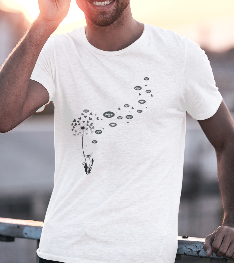 New York Jets Dandelion Logo Blossoms T-Shirt