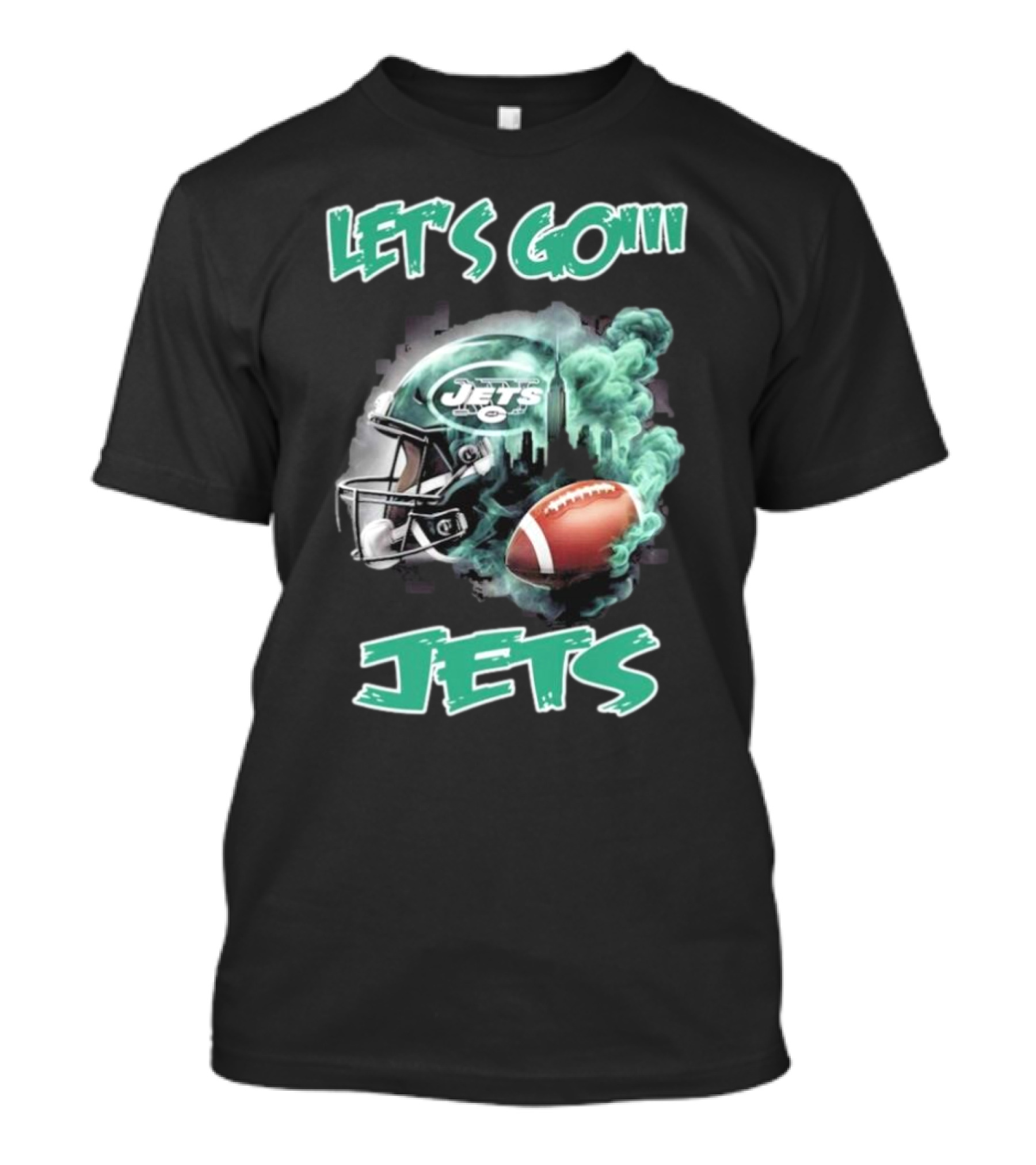 Let’s Go New York Jets Vintage Helmet And Football T-Shirt