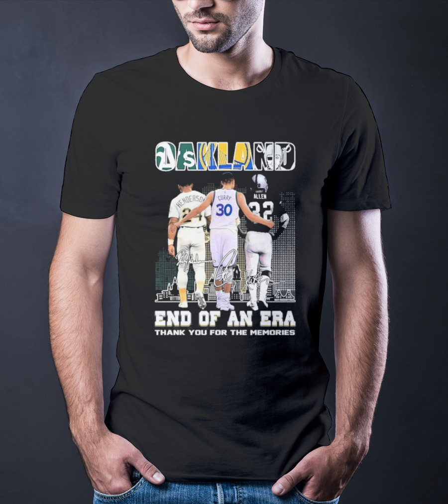 Oakland City End Of An Era Henderson Curry Allen Thank You For The Memories T-Shirt