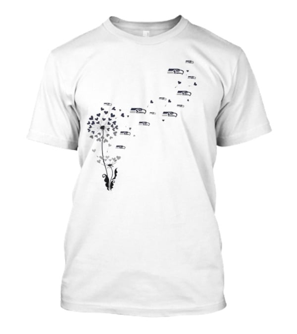 Seattle Seahawks Dandelion With Floral Elements And Team T-Shirt