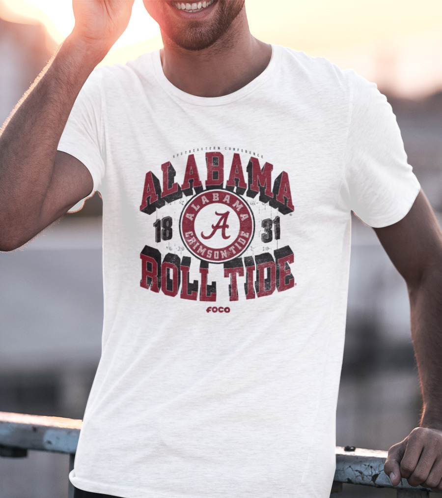 Alabama Crimson Tide 1831 Southeastern Conference Roll Tide Vintage Arched Foco T-Shirt
