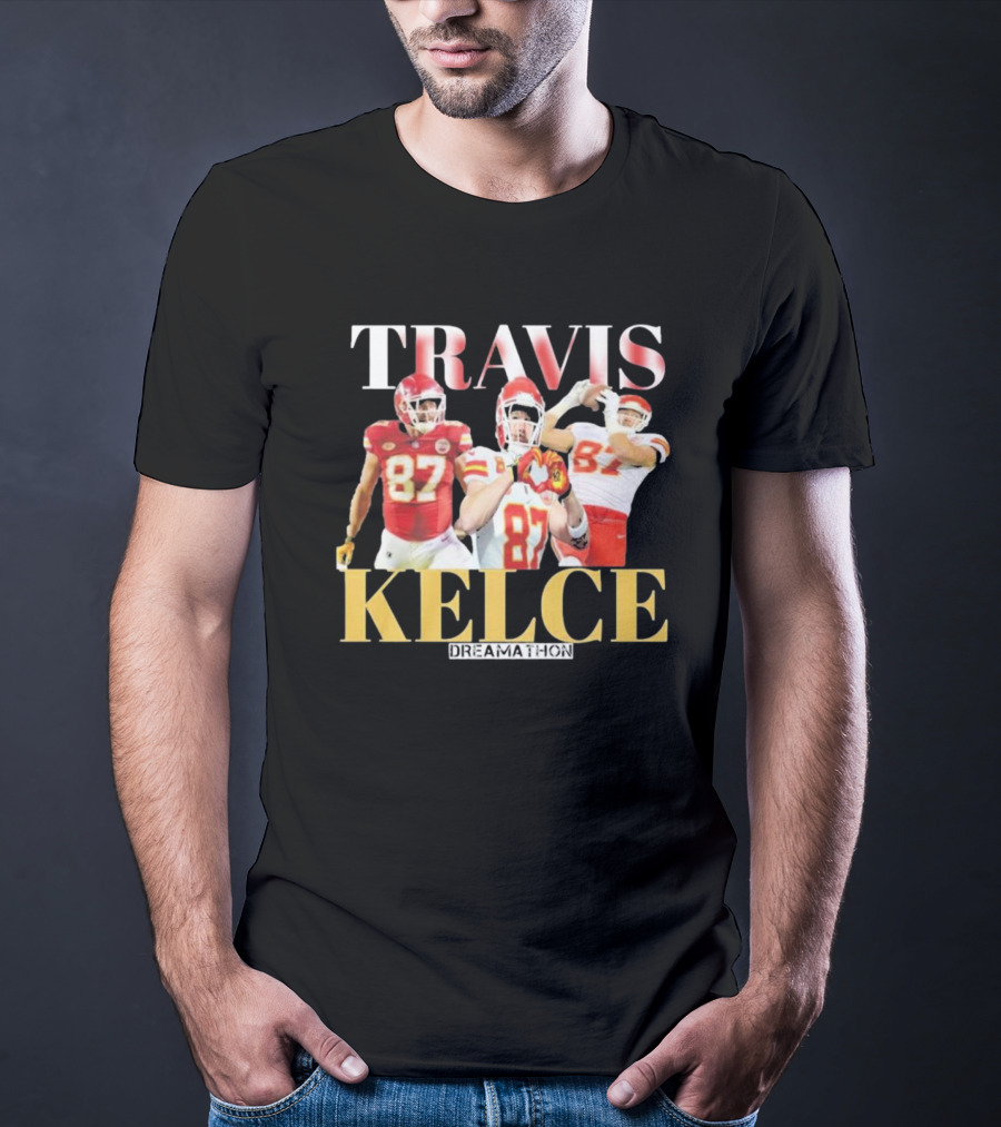 Travis Kelce Kansas City Chiefs Dreamathon Players Action Trio T-Shirt