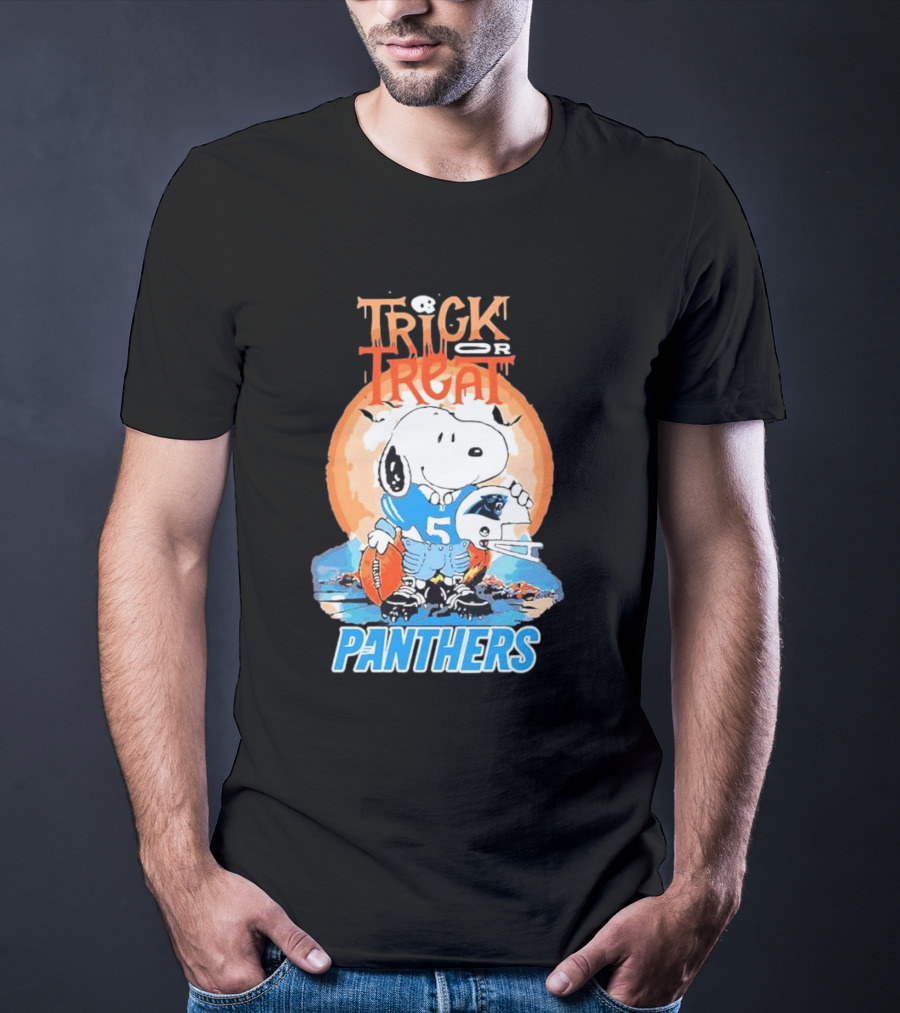 Trick Or Treat Snoopy Panthers Carolina NFL Inspired T-Shirt