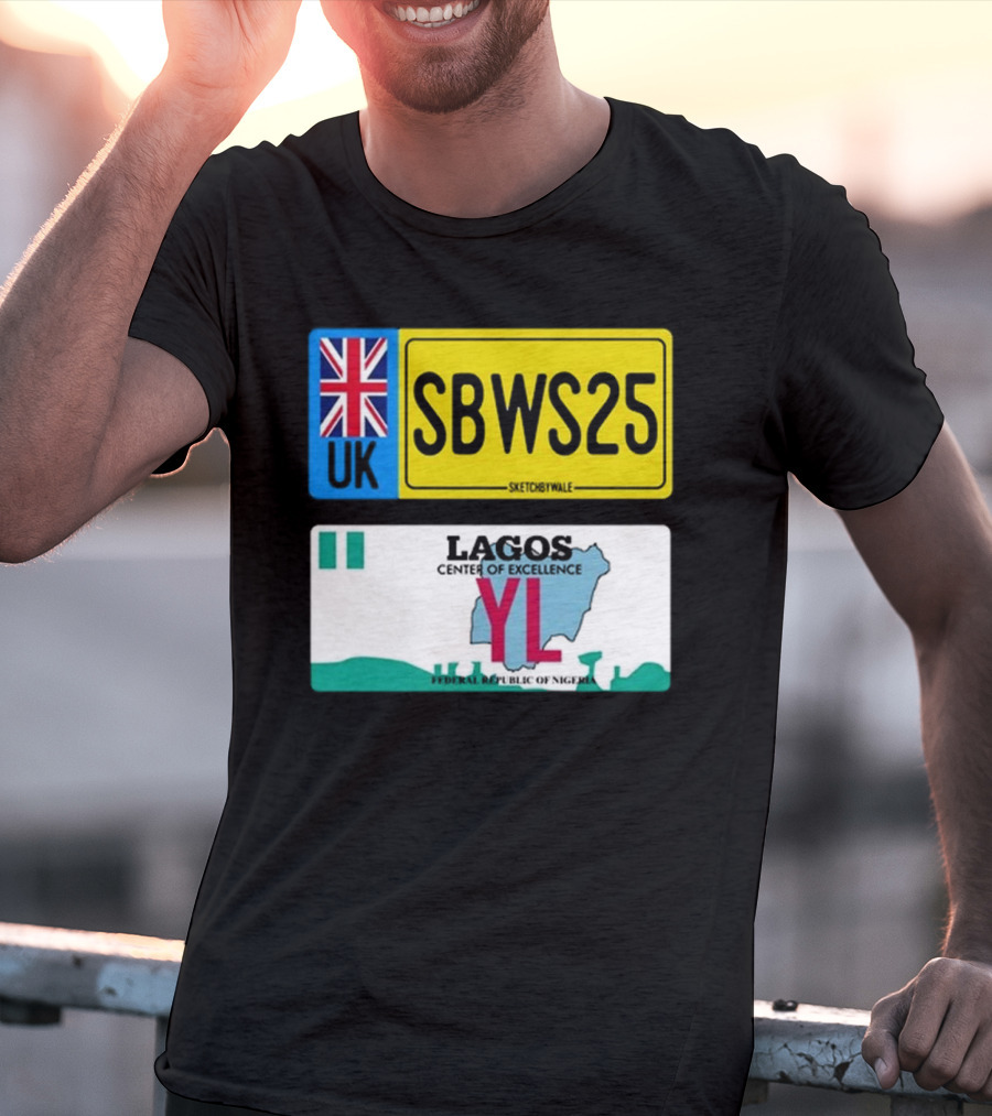 UK SBWS25 Lagos Center Of Excellence Federal Republic Of Nigeria Plate T-Shirt