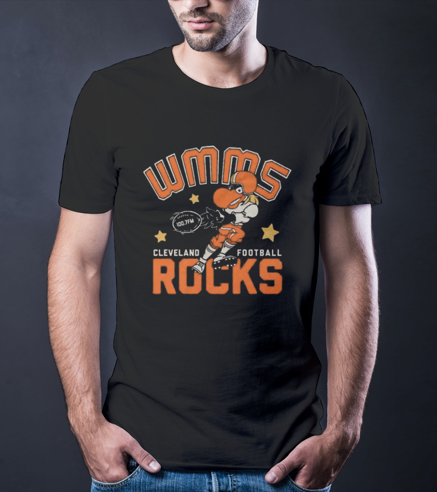 WMMS 100.7FM Cleveland Football Rocks Mascot T-Shirt
