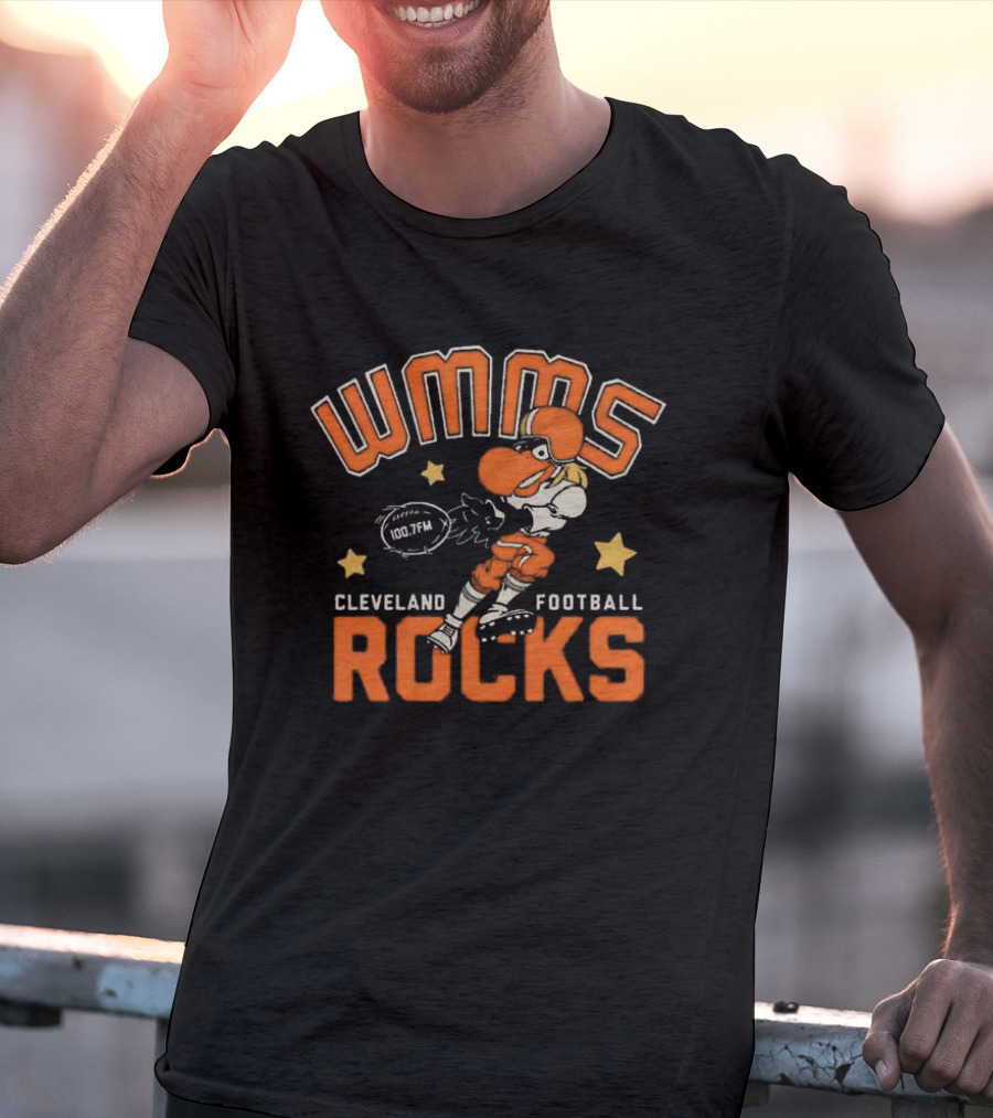 WMMS 100.7FM Cleveland Football Rocks Mascot T-Shirt