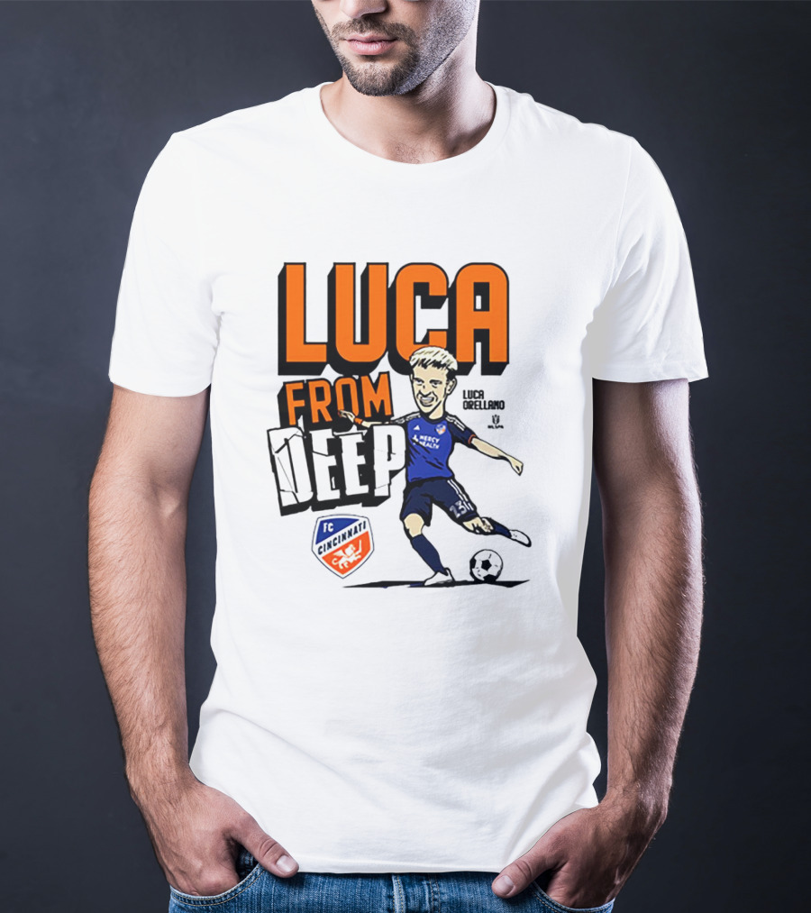 Luca Orellano FC Cincinnati From Deep Soccer Player Action Image T-Shirt