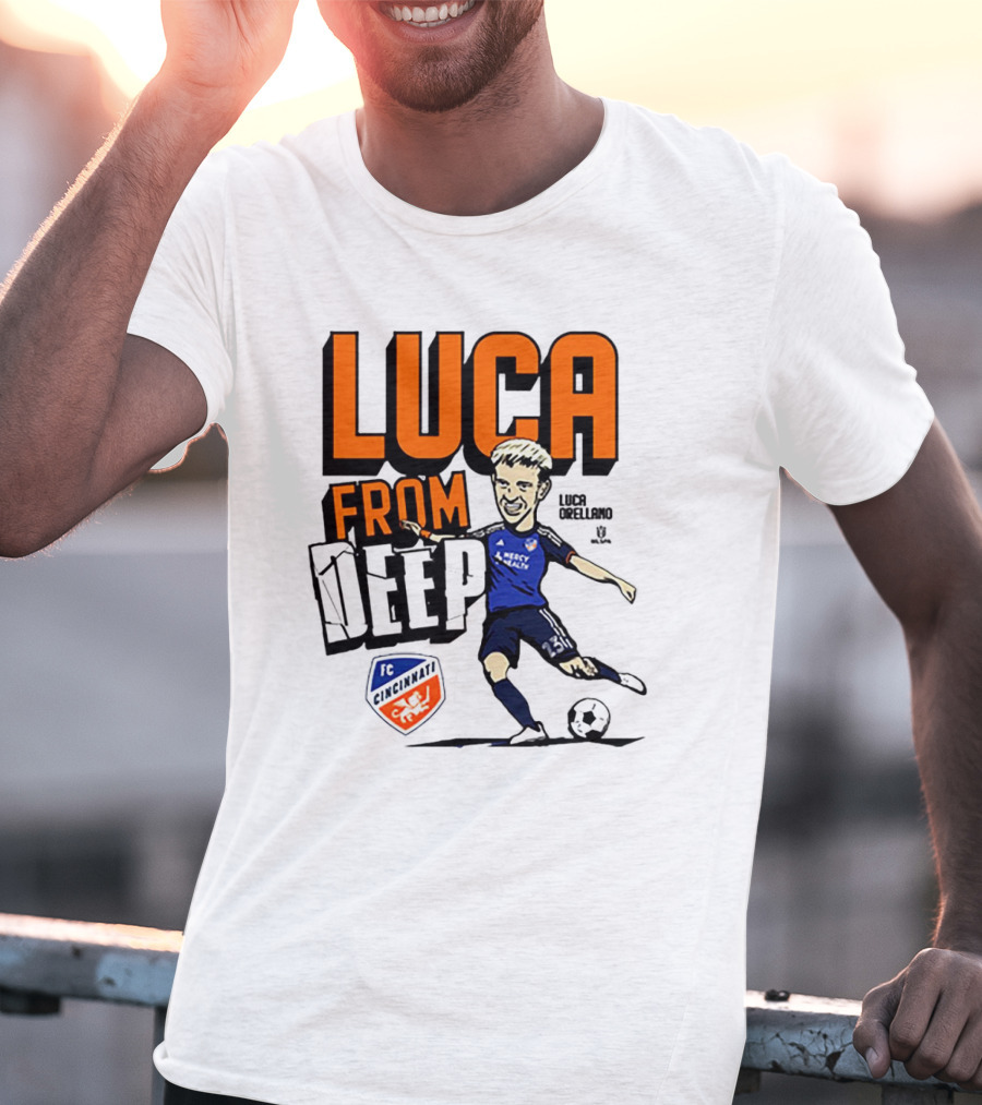 Luca Orellano FC Cincinnati From Deep Soccer Player Action Image T-Shirt