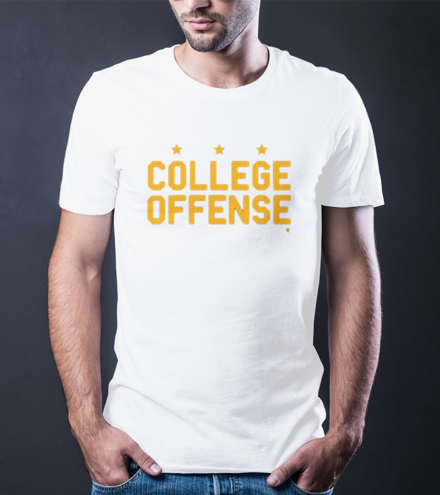 College Offense Yellow Stars Shane Peacher T-Shirt