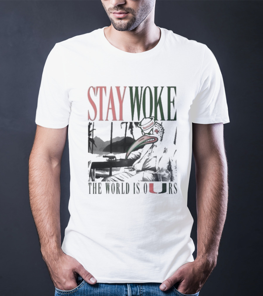 Stay Woke The World Is Ours Miami Hurricanes Vintage T-Shirt