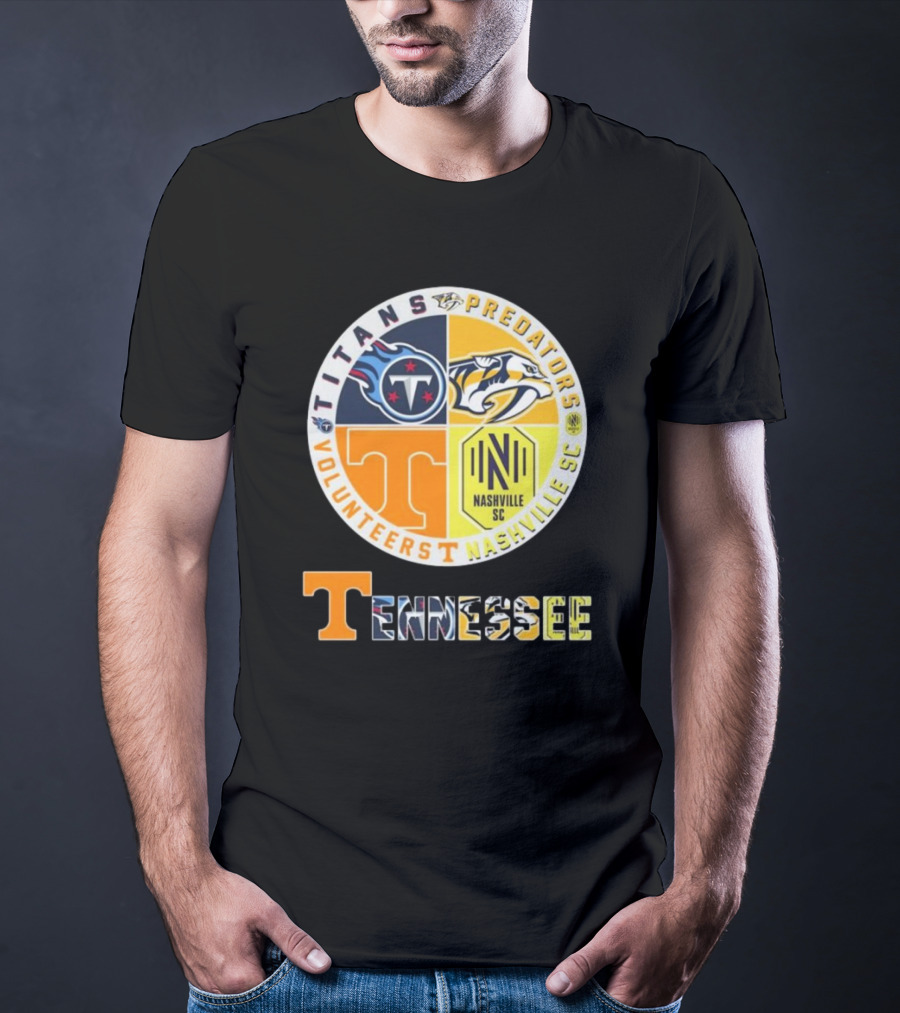 Tennessee Titans Predators Volunteers Nashville SC T-Shirt