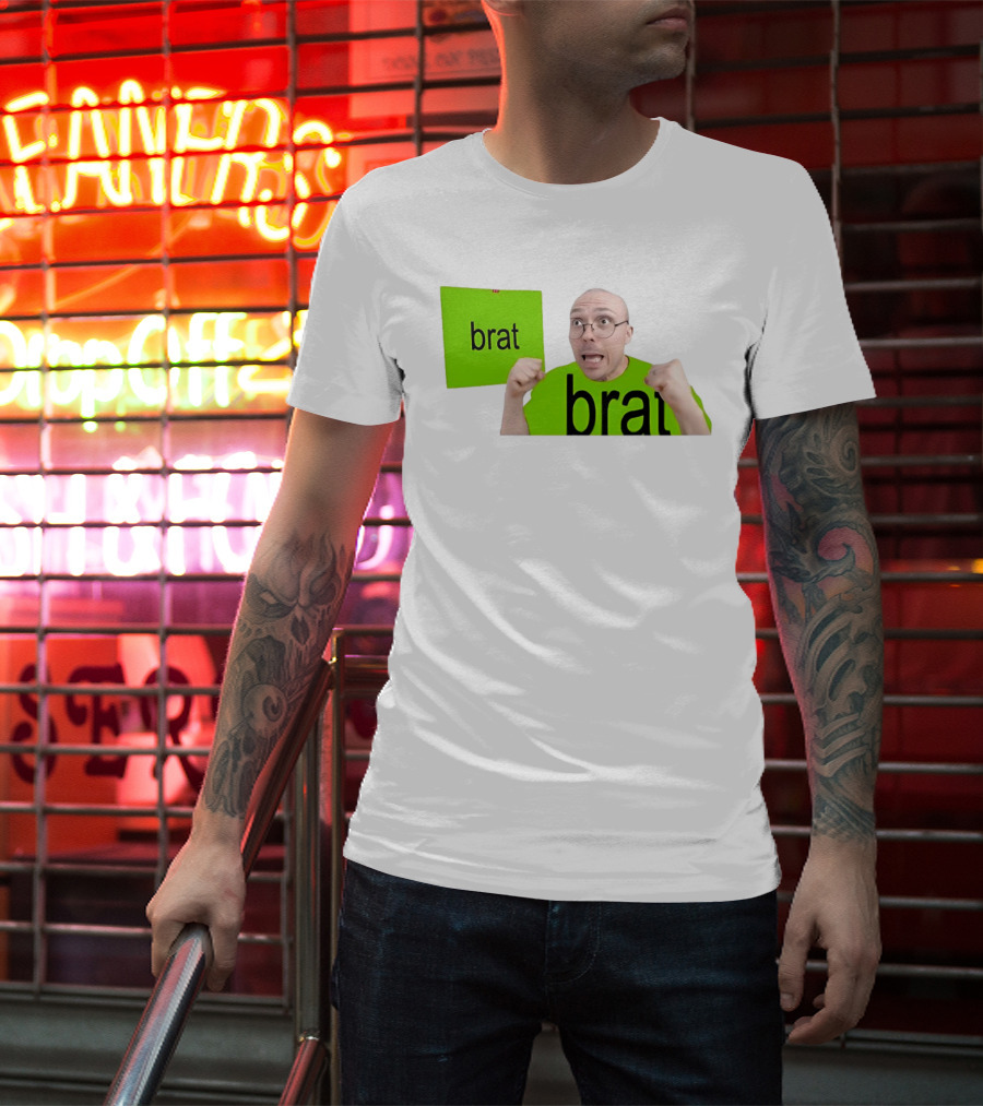 Anthony Fantano Brat Neon Green Double Brat Face T-Shirt