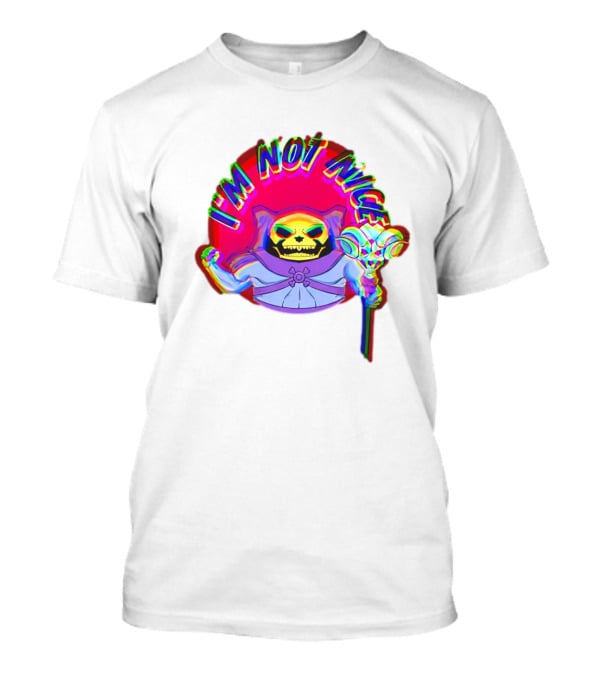 I'm Not Nice Glitch Skull Staff Villain T-Shirt
