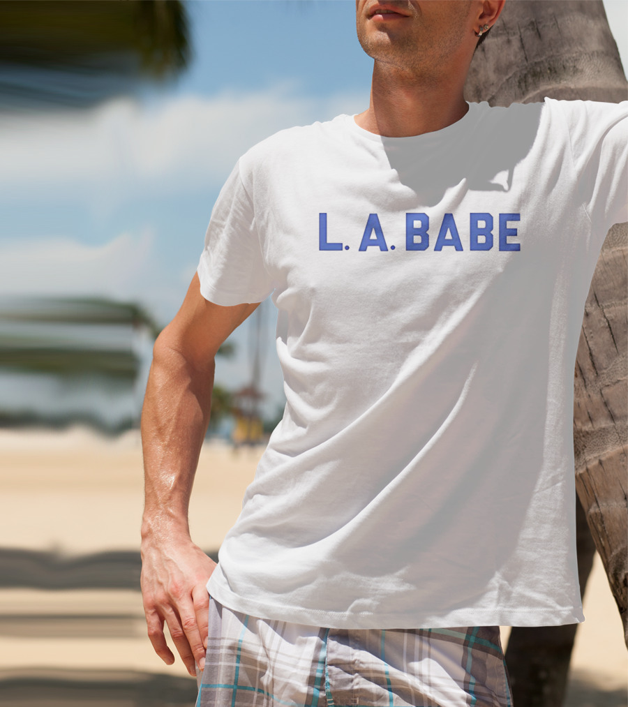 L.A. Babe Bold Blue Block Lettering T-Shirt