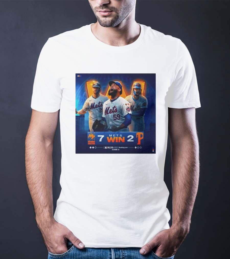 New York Mets Win 7-2 Against Philadelphia Phillies NLDS Game 3 Mets Victory T-Shirt