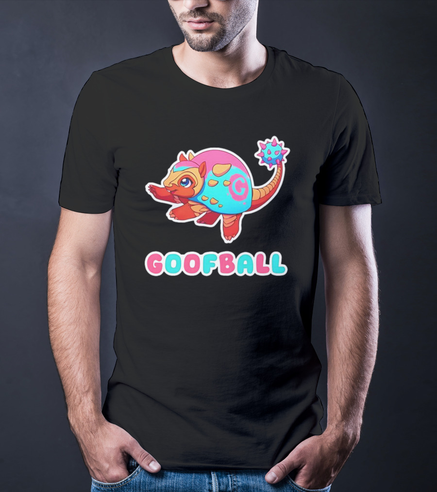 Pangolin Goofball Colorful Character With Pink And Blue Spikes T-Shirt