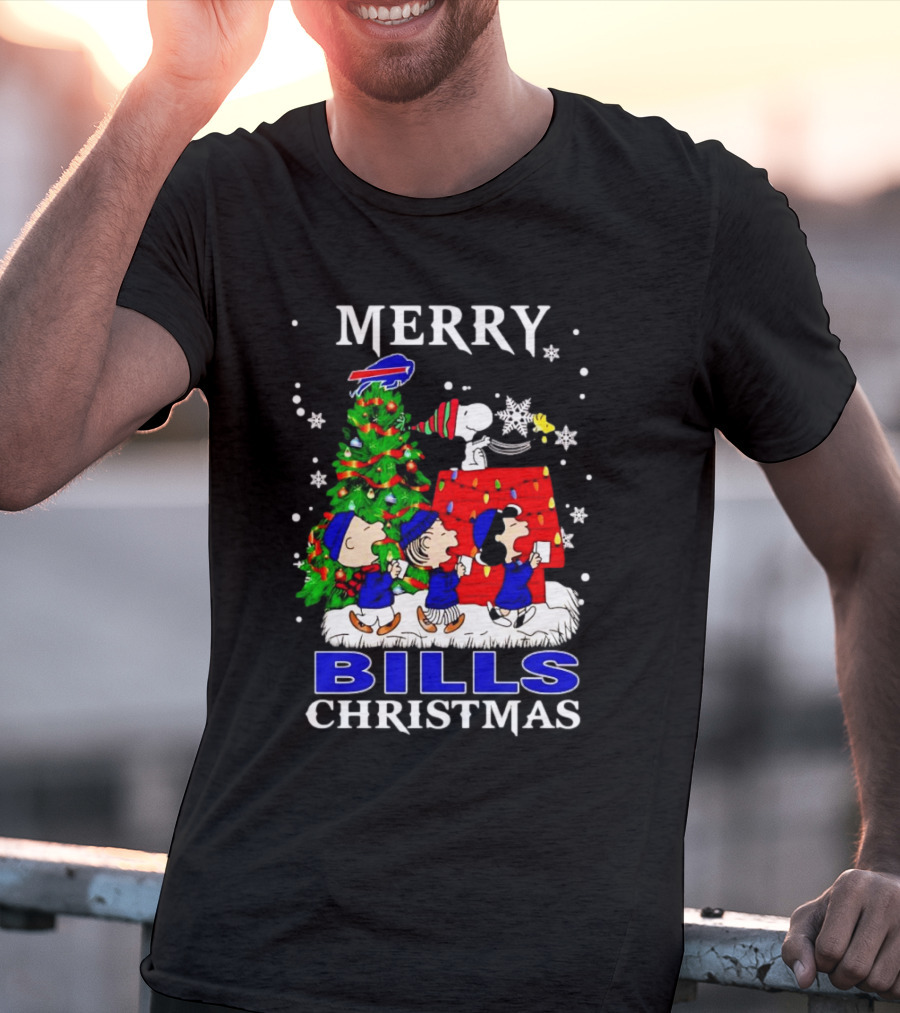 Merry Bills Christmas Peanuts Buffalo Bills T-Shirt