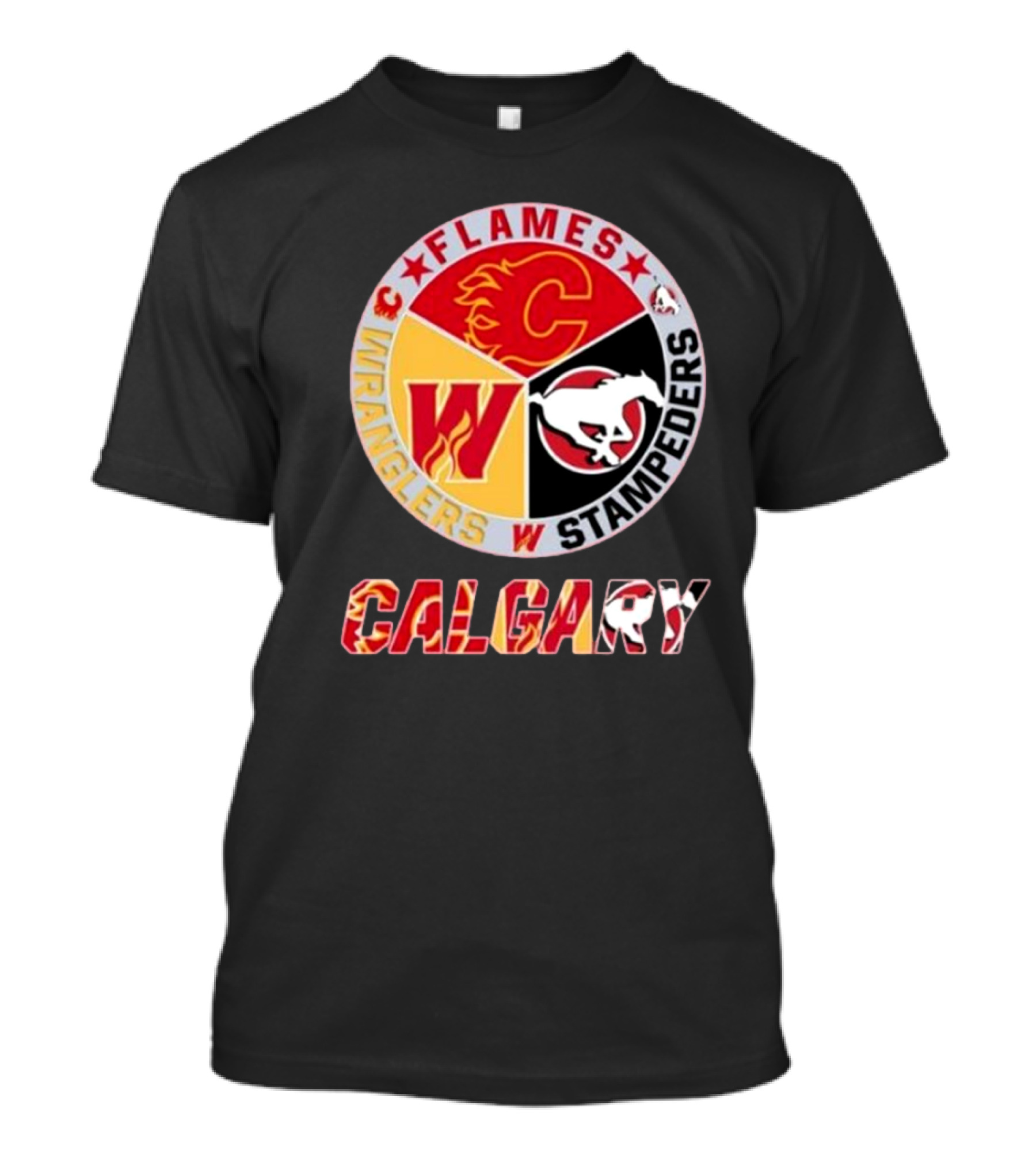 Calgary Flames Wranglers Stampeders T-Shirt