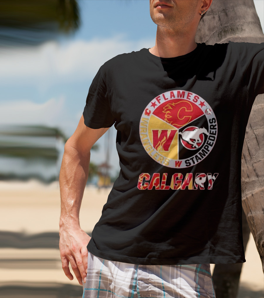 Calgary Flames Wranglers Stampeders T-Shirt